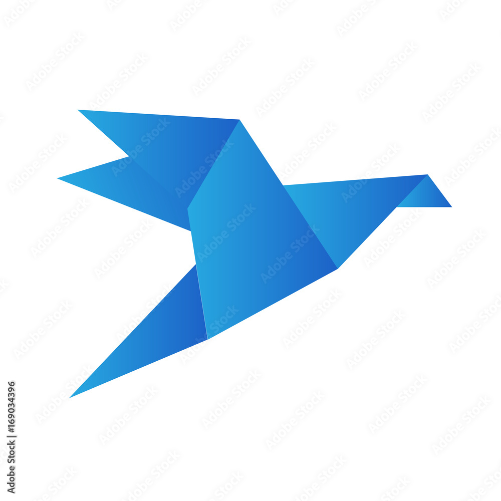 Origami bird crane isolated on white, stock vector illustration Origami bird crane isolated on white, stock vector illustration