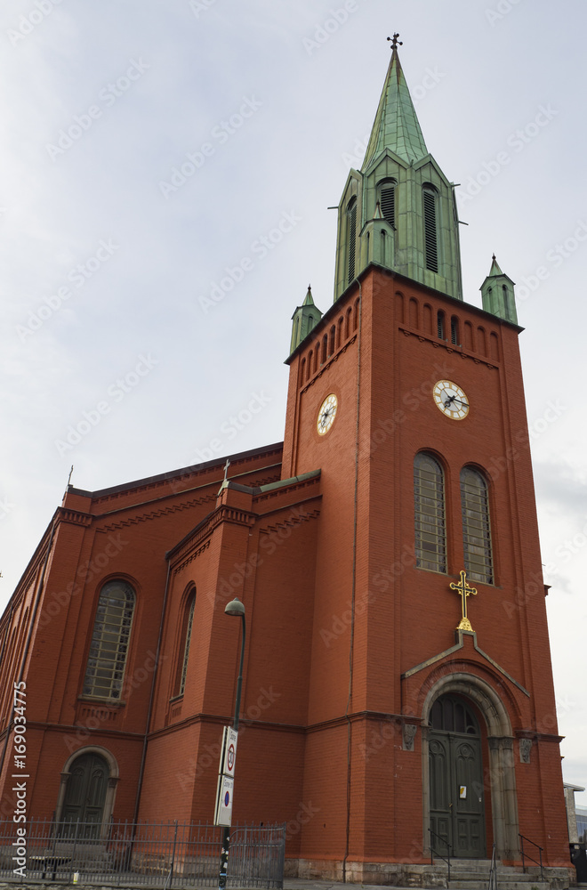 St. Petri Church, iglesia de Stavanger en Noruega, vacaciones de verano 2017