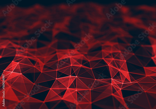 Abstract polygonal dark red low poly background