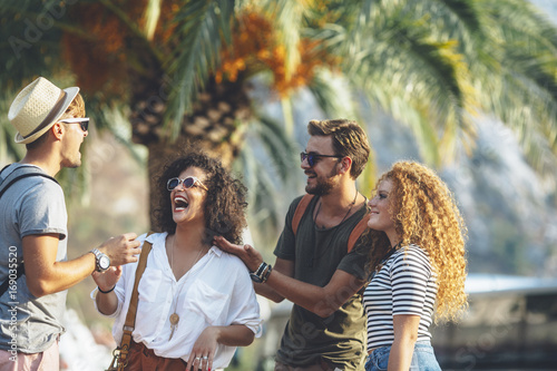 Two Couples Having Fun on Summer Vacation