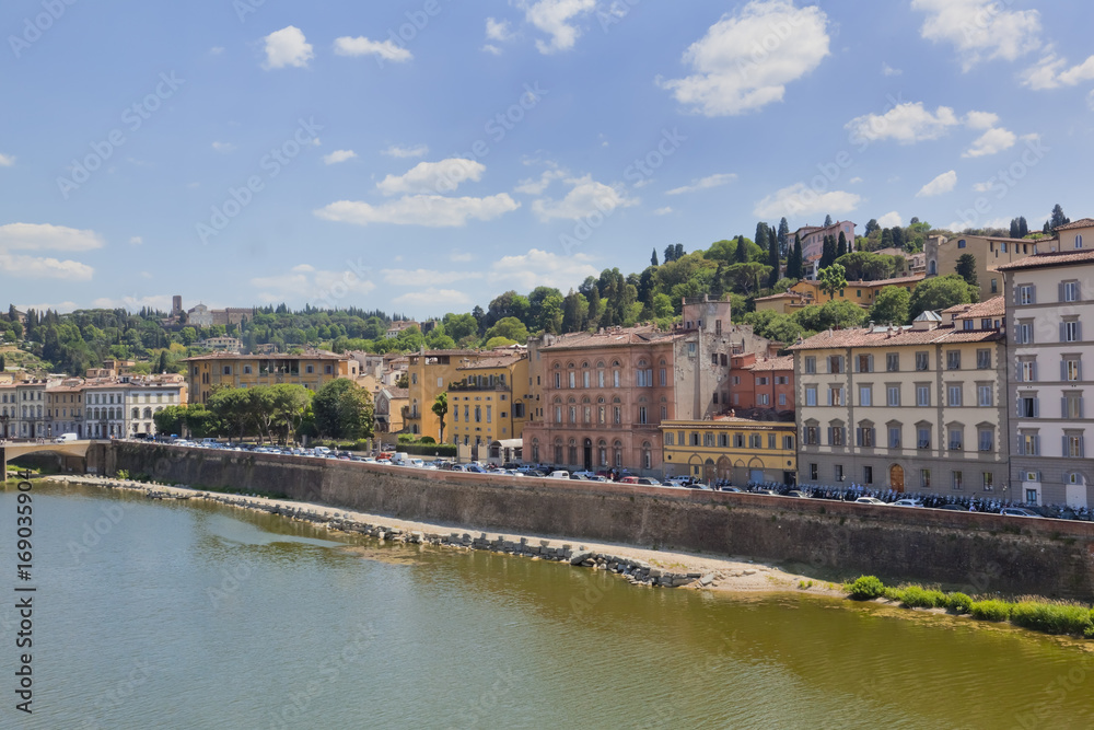 Fototapeta premium Toskana-Panorama, Florenz am Arno