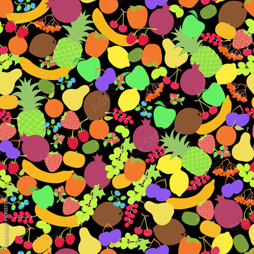 Seamless Pattern Fruits Nice Bright Color