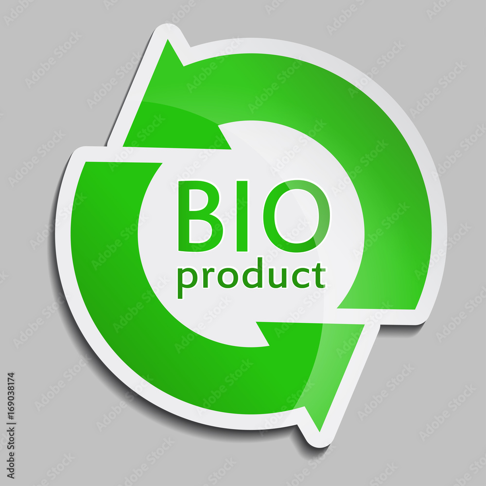 Green sticker BIO product. Vector Bio icon for packaging design, web-design, advertising booklets, Bio logo creation, natural product design. Organic natural cosmetic and food label. Green sticker BIO product. Vector Bio icon for packaging design, web-design, advertising booklets, Bio logo creation, natural product design. Organic natural cosmetic and food label.