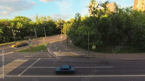 timelapse Russia Moscow intersection traffic lights cars photo