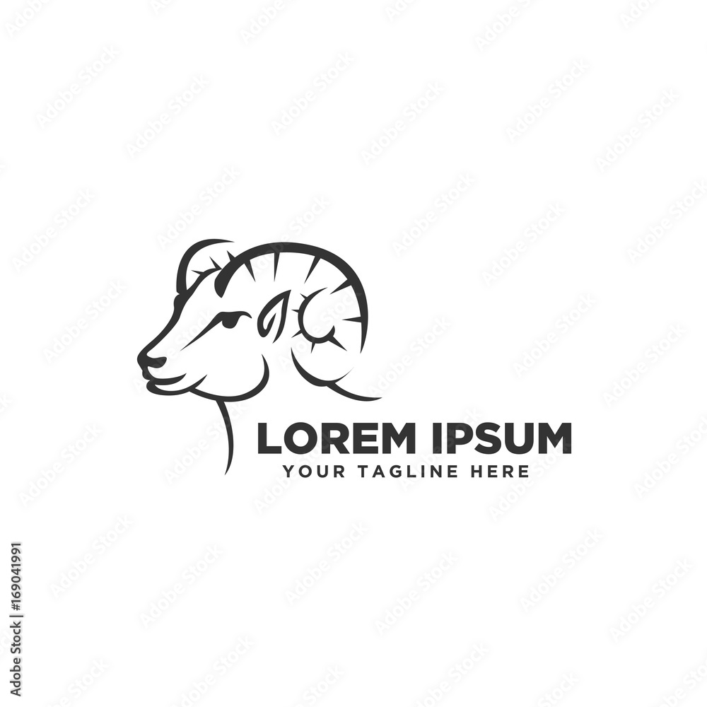 Goat Head Logo Stock Vector Adobe Stock