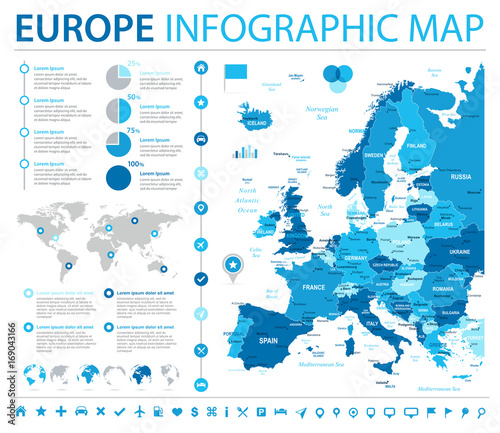 Europe Map - Info Graphic Vector Illustration