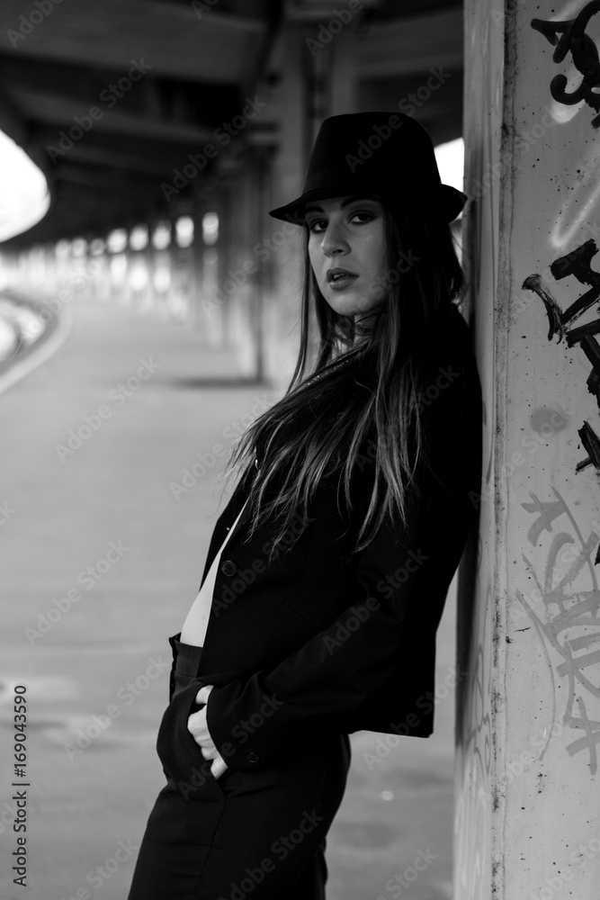 Beautiful girl portrait black and white Beautiful girl portrait black and white