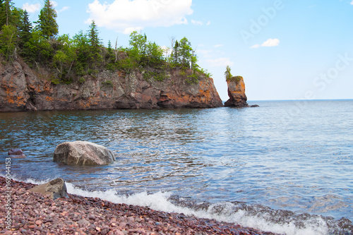 Scenic view of the Lake Superior shoreline photo
