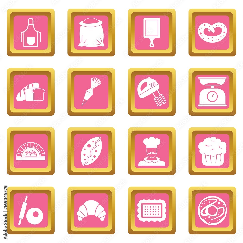 Bakery icons pink Bakery icons pink