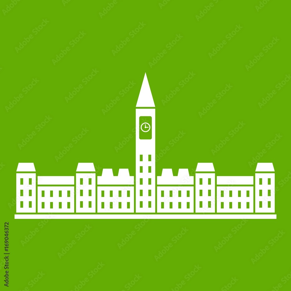 Parliament Building of Canada icon green