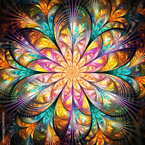 Bright colorful fractal flower background,floral pattern