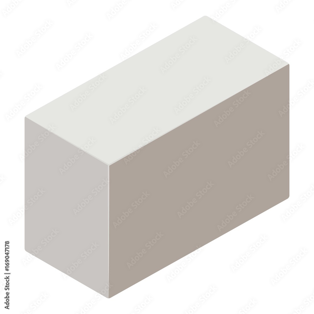 Naklejka premium Aerated concrete icon, isometric 3d style