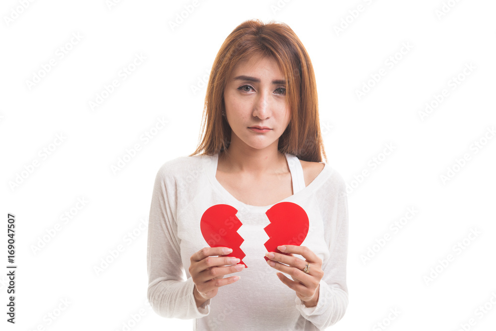 Beautiful young Asian woman with broken heart. Beautiful young Asian woman with broken heart.