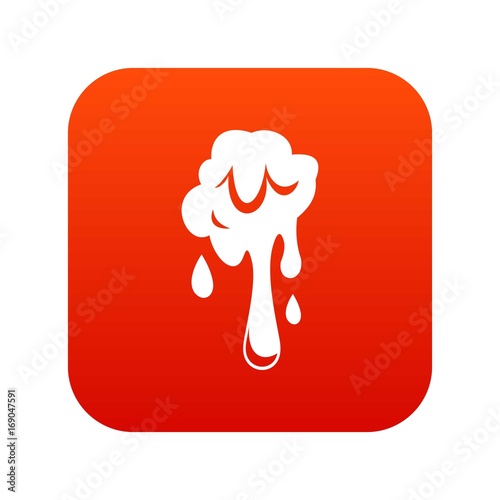 Dripping slime icon digital red