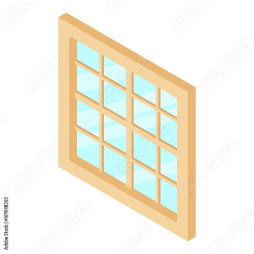 Lattice window frame icon  isometric 3d style