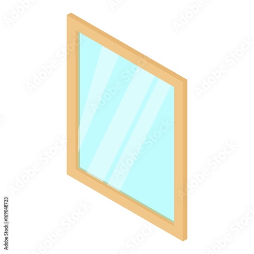 Metal-plastic window frame icon, isometric 3d style
