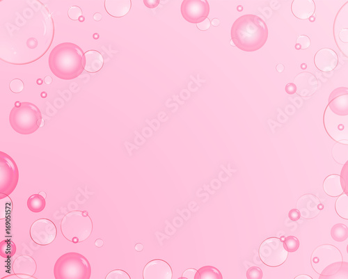 Air bubbles on the edges of the picture on a pink background