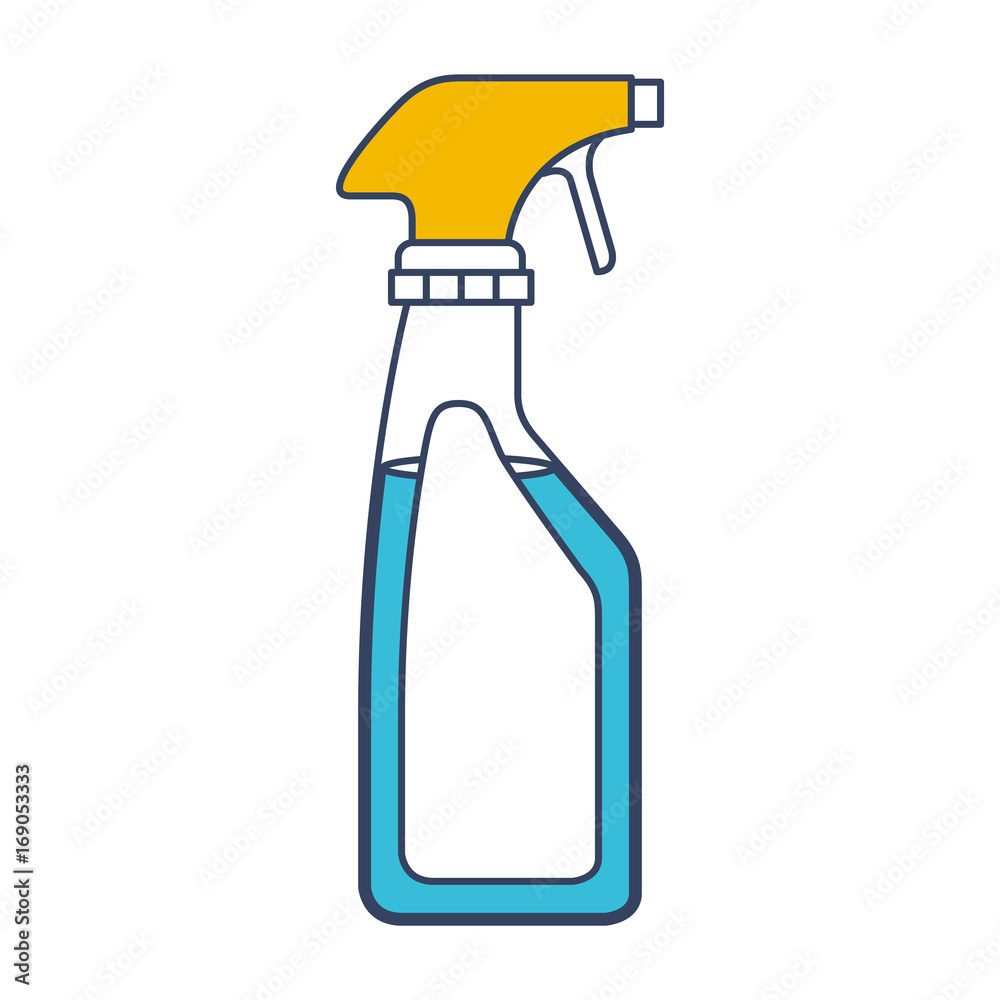 color blue and yellow sections silhouette of laundry spray bottle color blue and yellow sections silhouette of laundry spray bottle