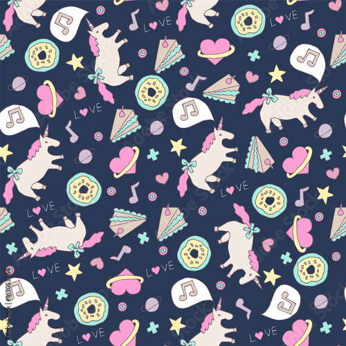 cute seamless unicorn pattern