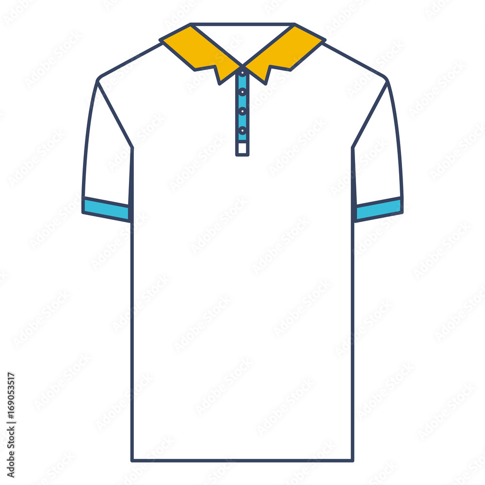color blue and yellow sections silhouette of polo shirt short sleeve man  Stock Vector | Adobe Stock