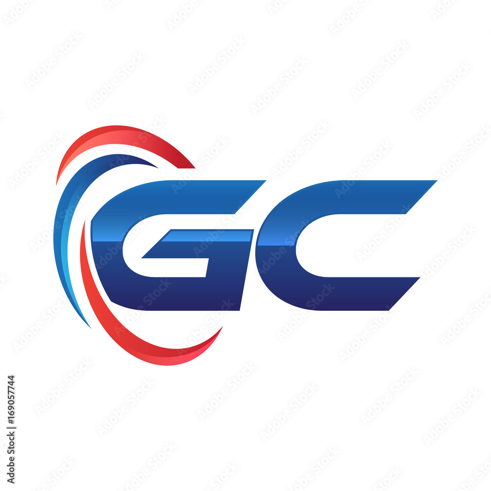 initial letter logo swoosh red blue initial letter logo swoosh red blue