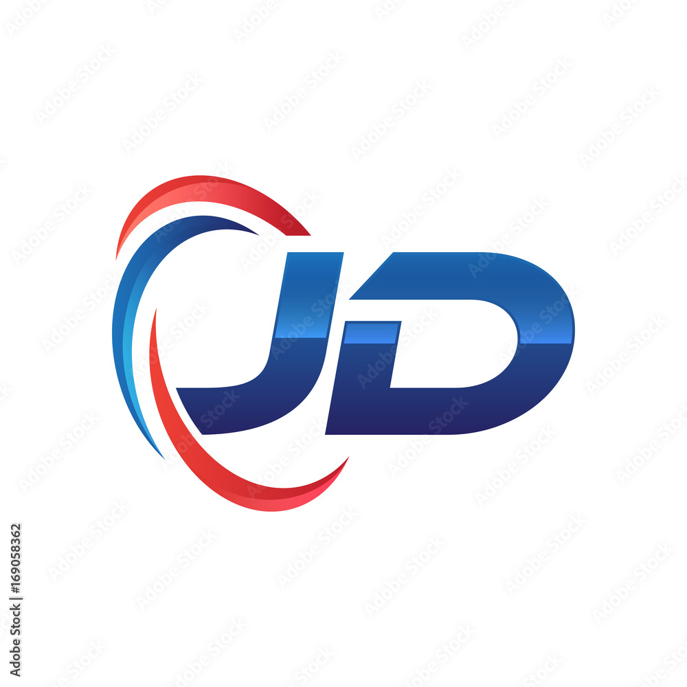 initial letter logo swoosh red blue initial letter logo swoosh red blue