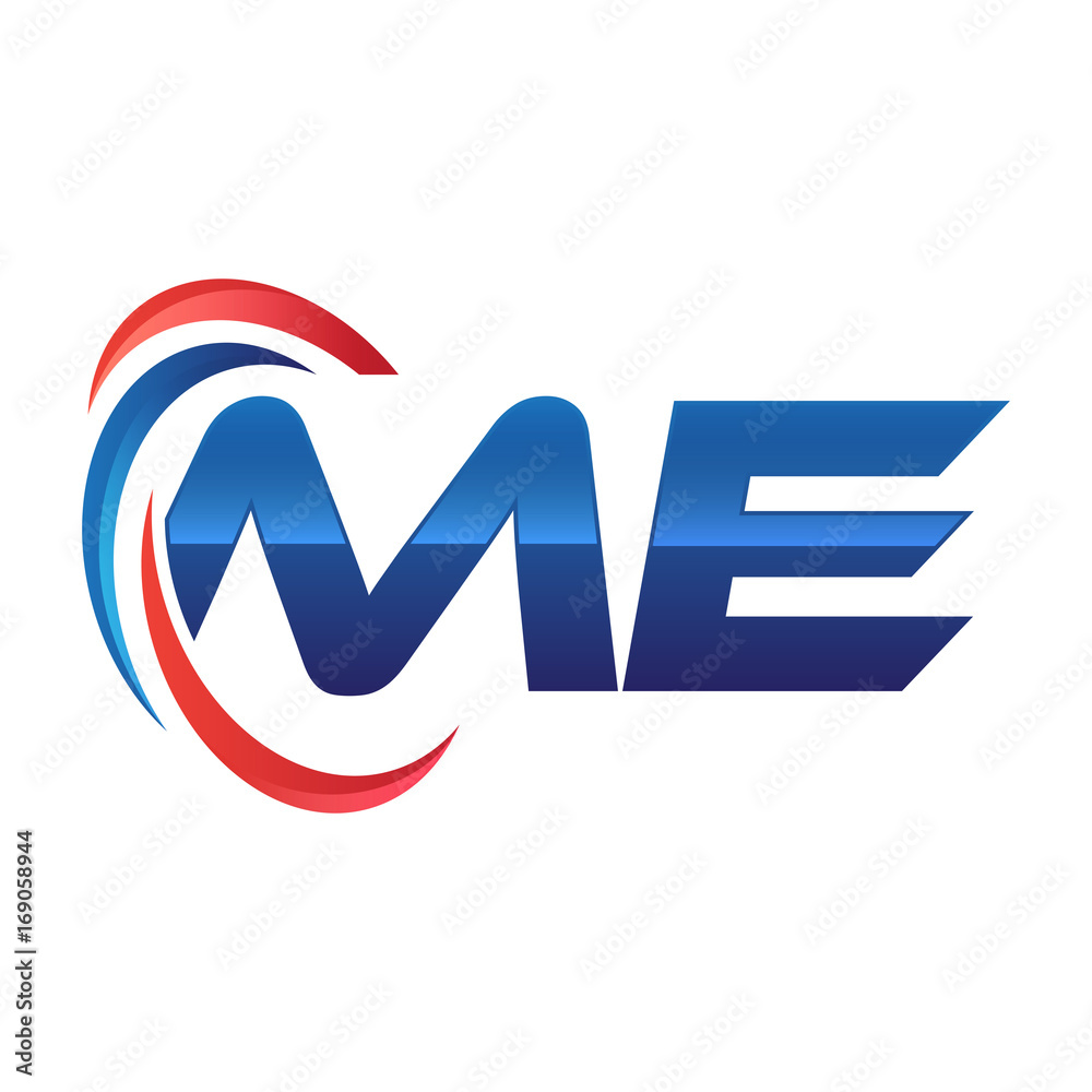 initial letter logo swoosh red blue initial letter logo swoosh red blue