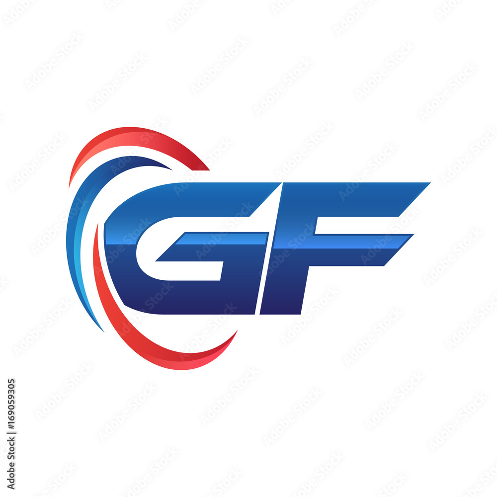 initial letter logo swoosh red blue initial letter logo swoosh red blue