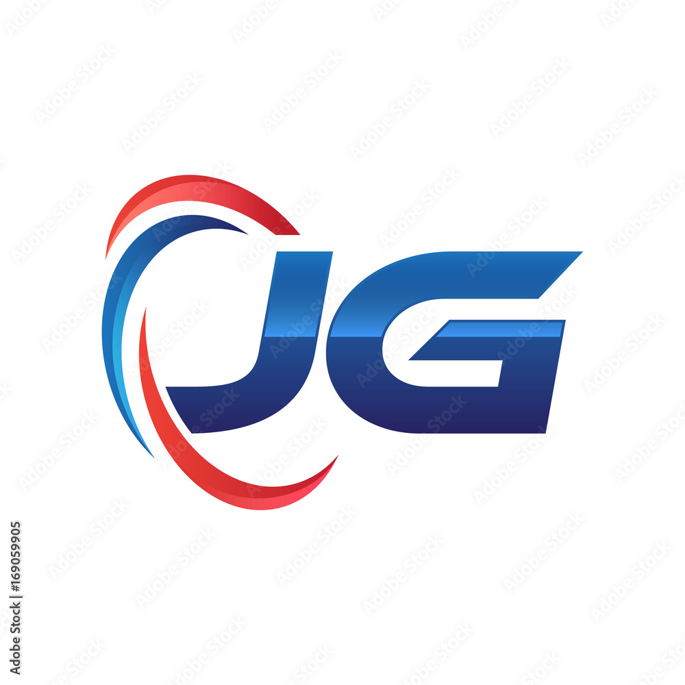 initial letter logo swoosh red blue initial letter logo swoosh red blue