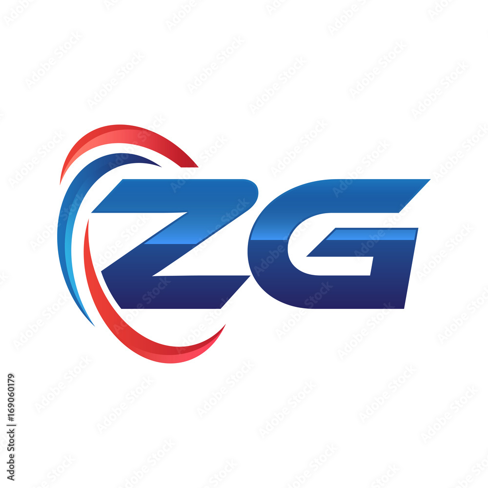 initial letter logo swoosh red blue initial letter logo swoosh red blue