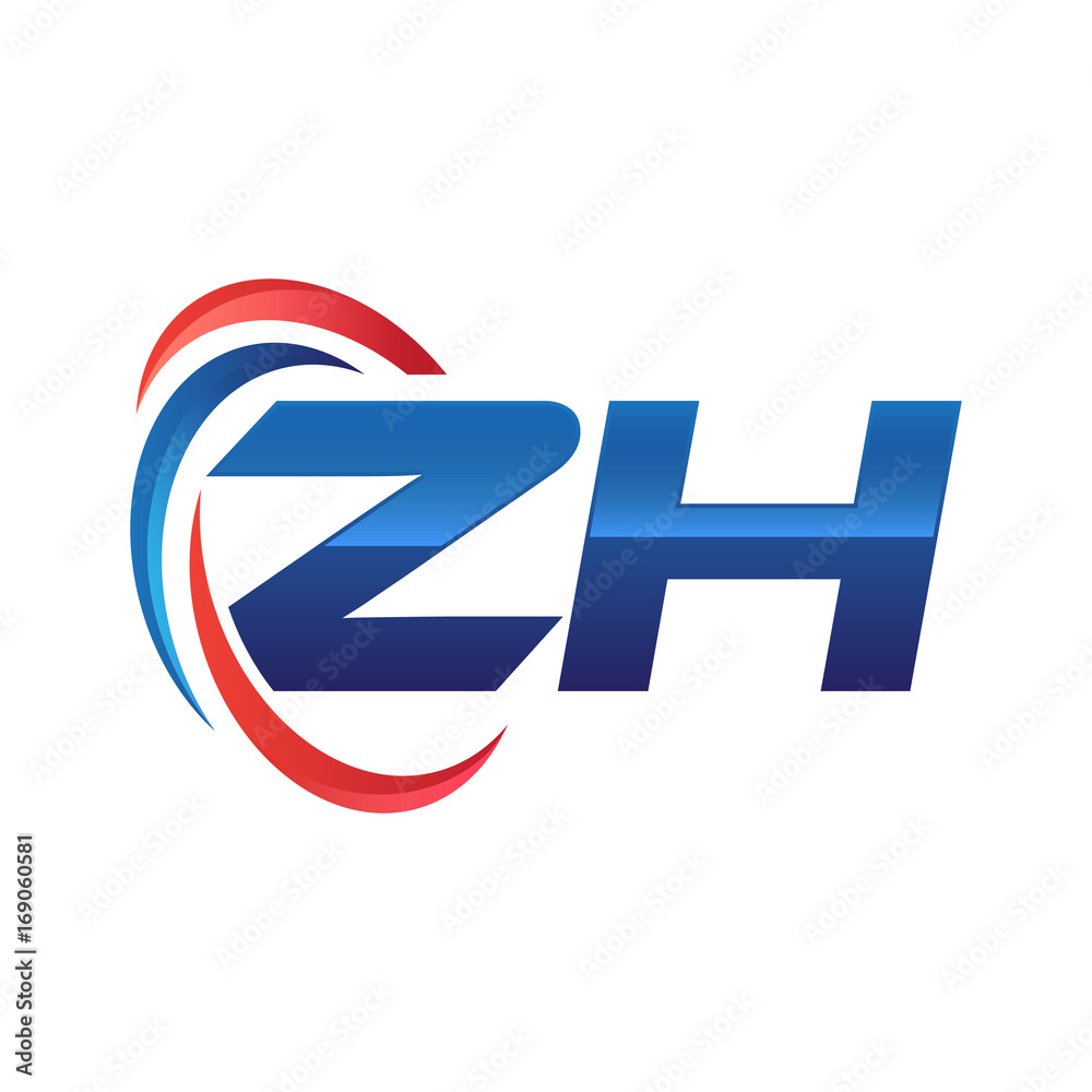 initial letter logo swoosh red blue initial letter logo swoosh red blue