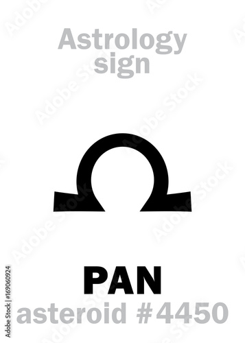 Astrology Alphabet: PAN, asteroid #4450. Hieroglyphics character sign (single symbol).