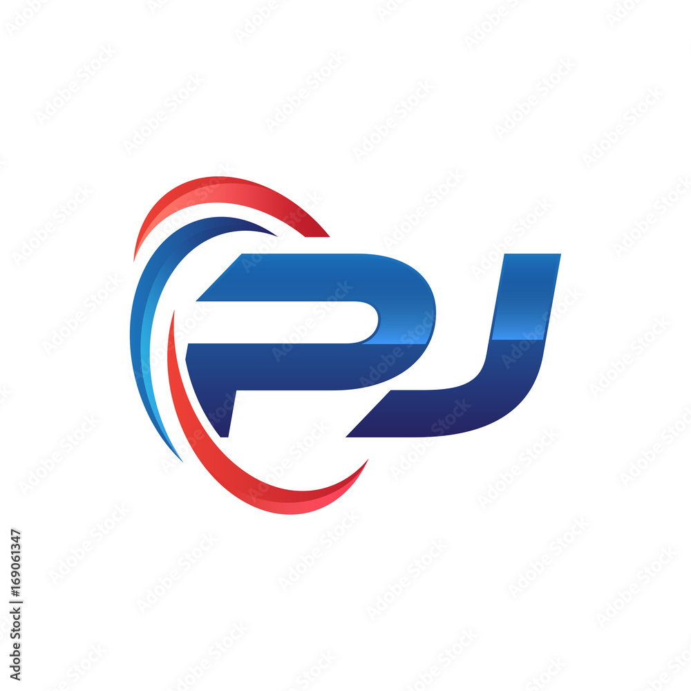 initial letter logo swoosh red blue initial letter logo swoosh red blue