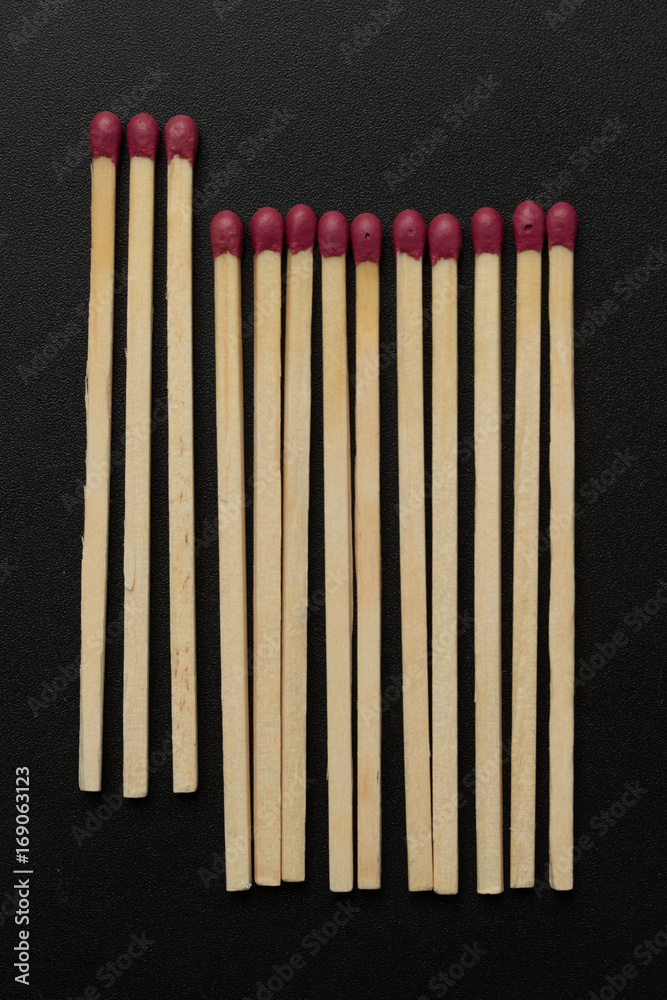 Wooden matches on a black background Wooden matches on a black background