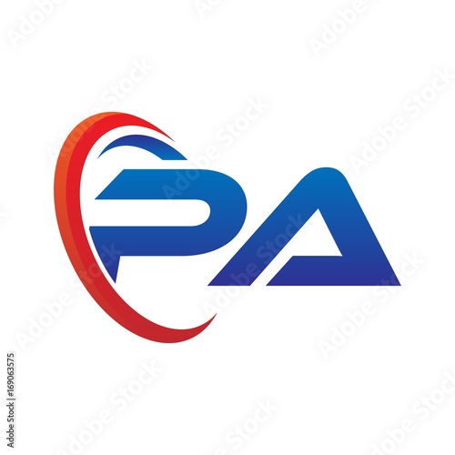 Free Download modern dynamic vector initial letters logo pz with circle swoosh red blue - GFXLoad