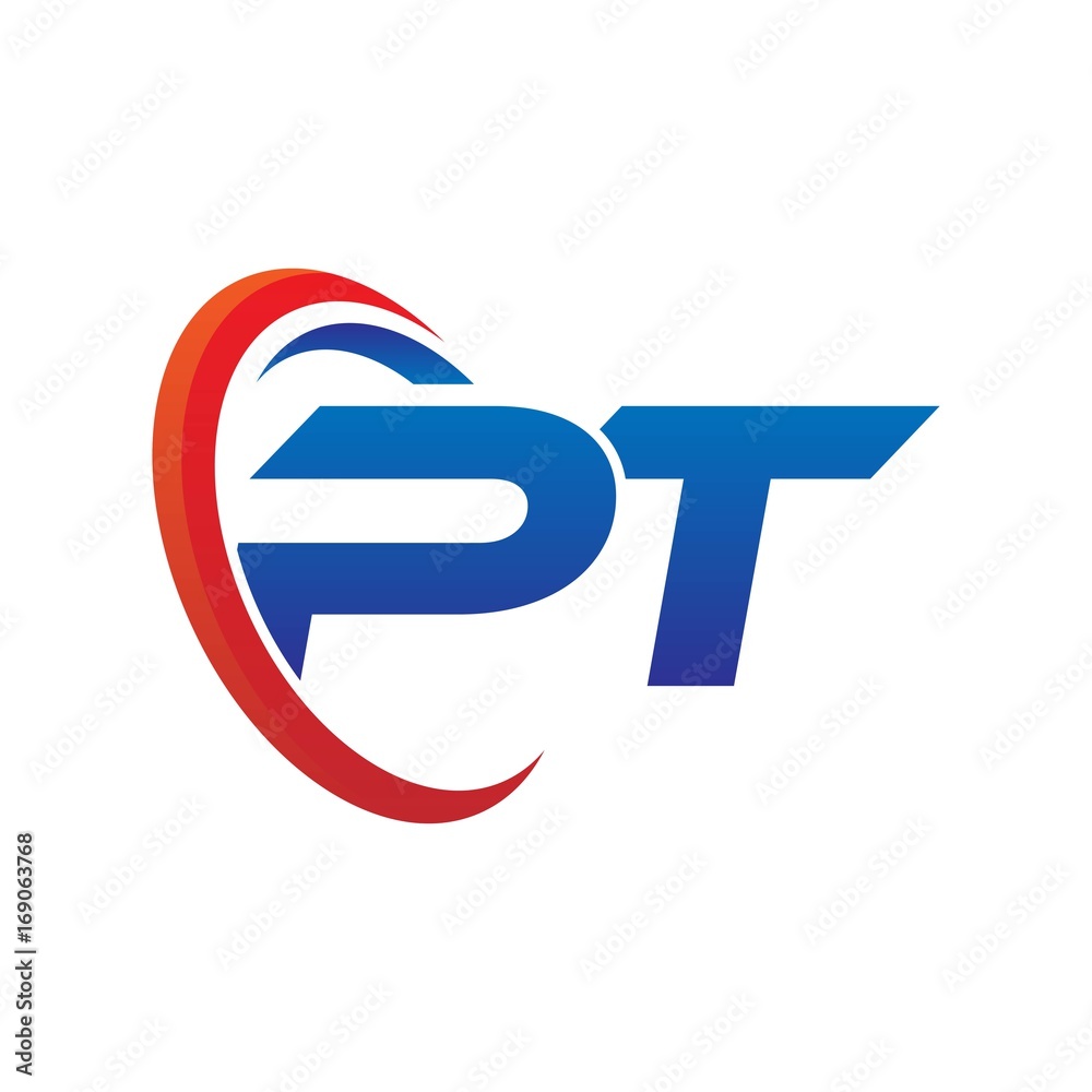 modern dynamic vector initial letters logo pz with circle swoosh red blue