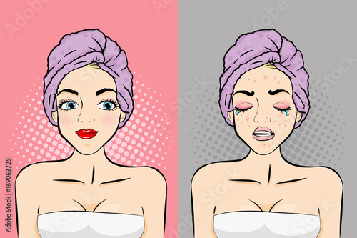 woman skincare problem