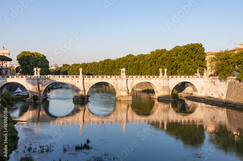 Ponte Sant'Angelo Spanning the Tiber River in Rome Italy