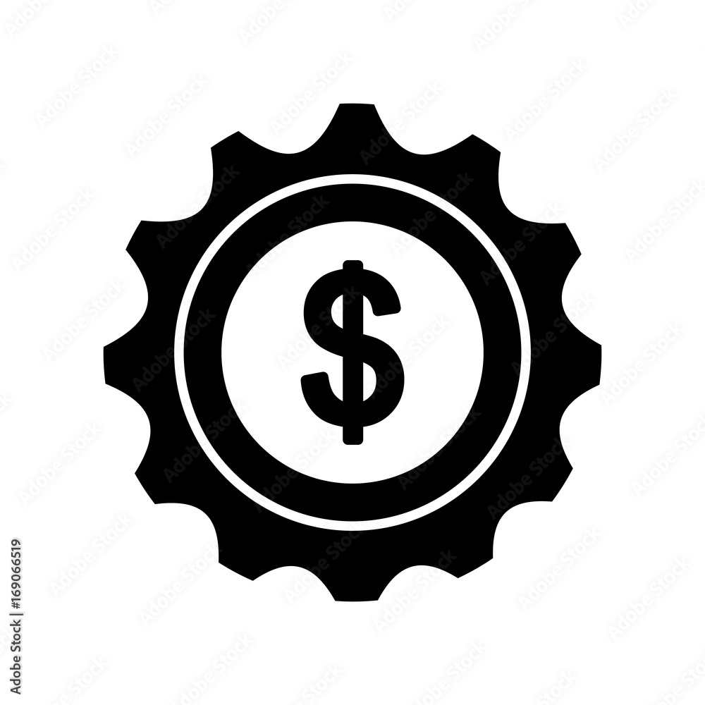 gears machine with money vector illustration design gears machine with money vector illustration design