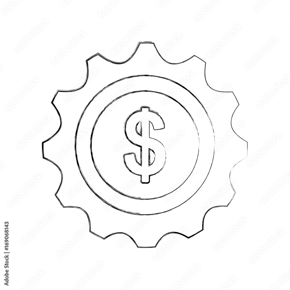 gears machine with money vector illustration design gears machine with money vector illustration design