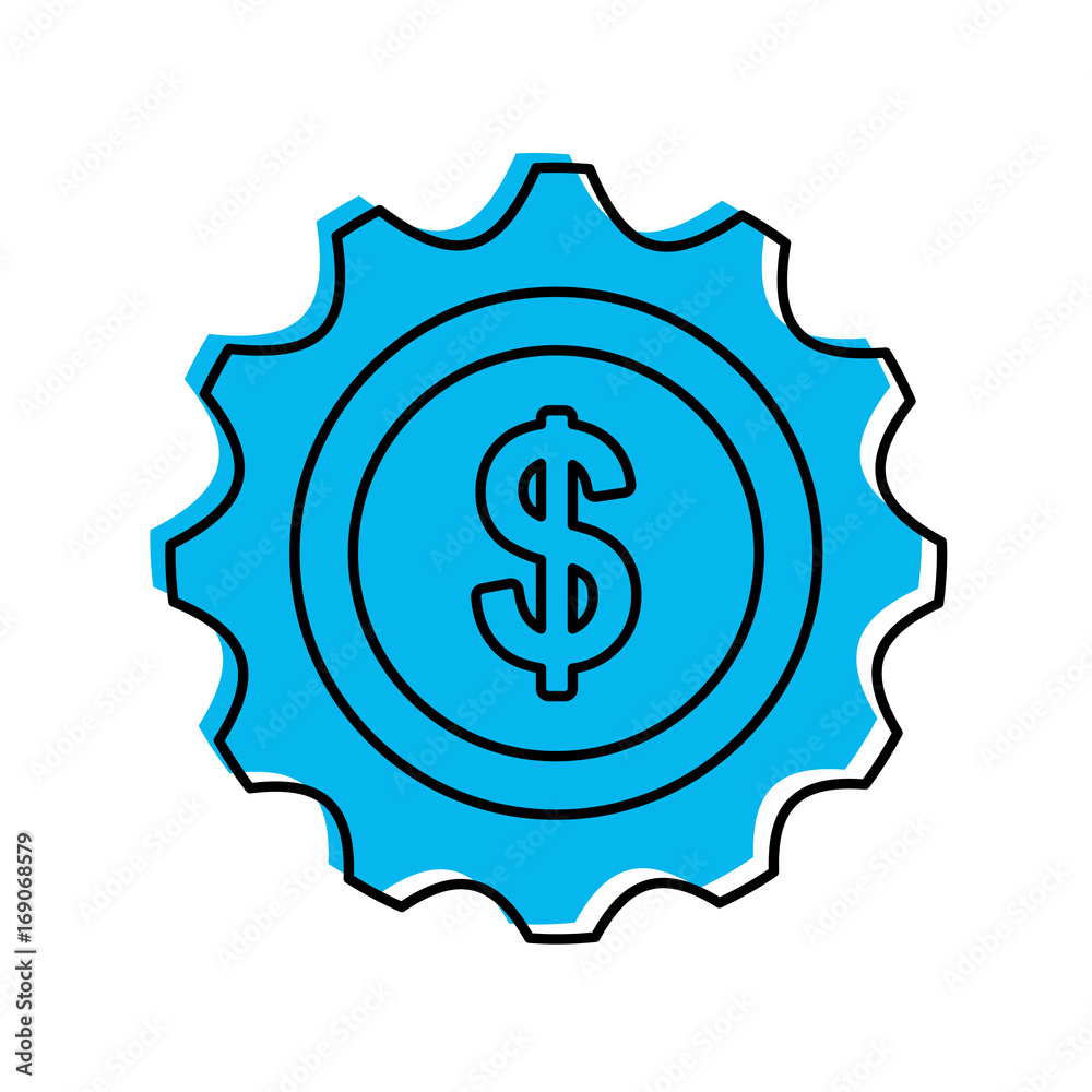 gears machine with money vector illustration design gears machine with money vector illustration design