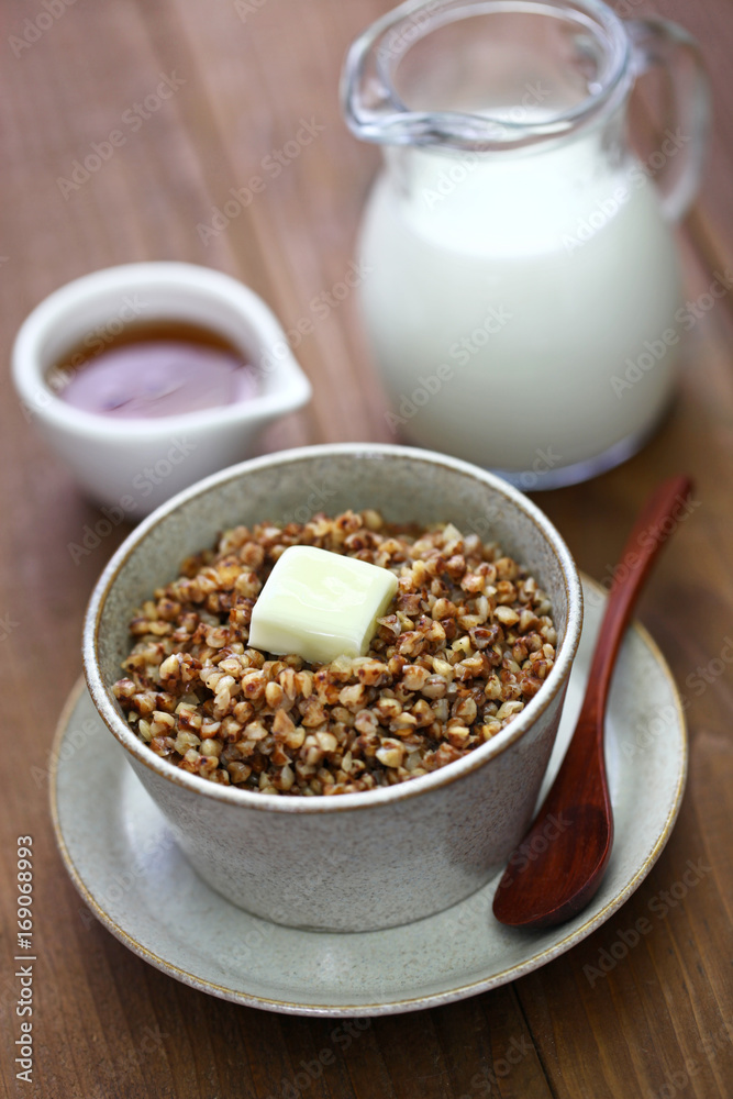 kasha, buckwheat porridge, russian traditional food kasha, buckwheat porridge, russian traditional food