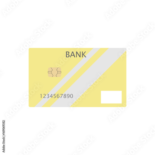 Golden credit card isolated