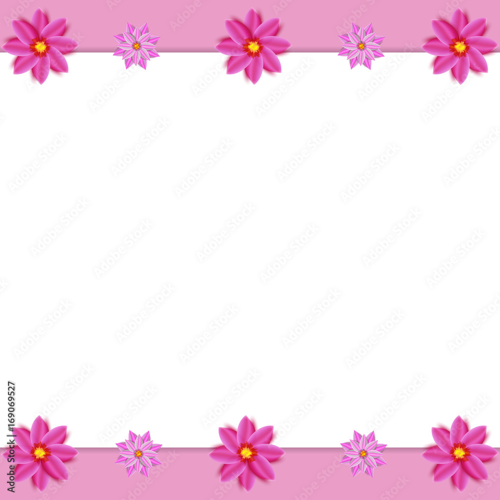 Decorative floral blank border with flowers
