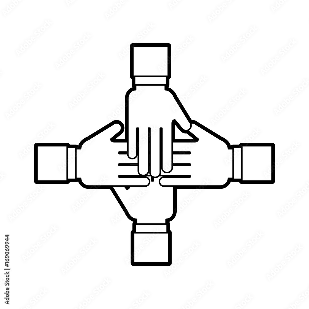 hands human teamwork icon vector illustration design