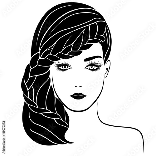 Lady with fluffy braided plait