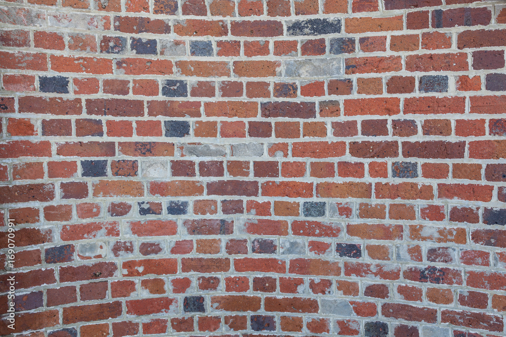 Fototapeta premium Old round brick wall texture background