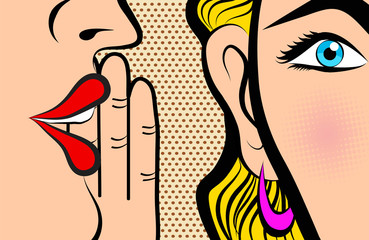 Fotobehang Pop art Roddelende meisjes retro popart strip  © pukach2012