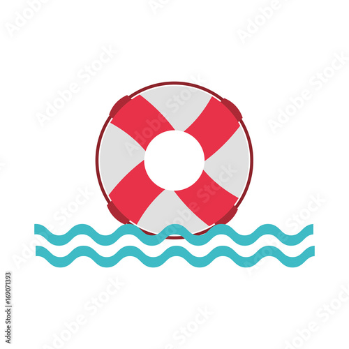 float lifeguard with sea waves vector illustration design