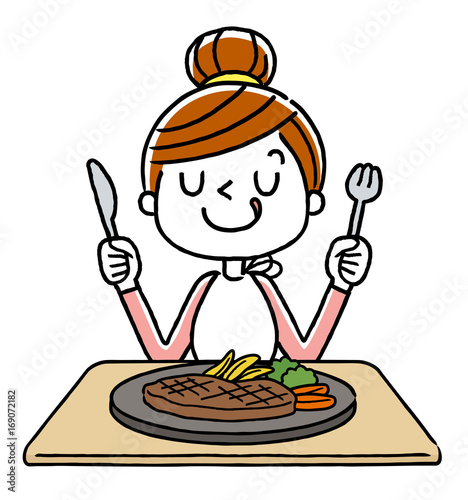 女性：食事、ごちそう
